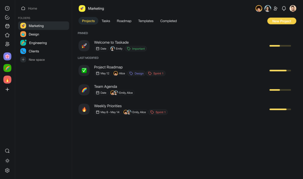 Taskade Review interface